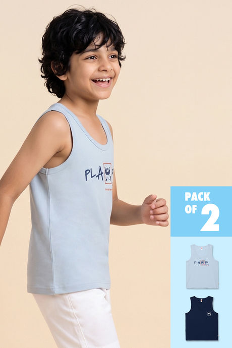 Buy Lee Cooper Boys Printed Vest (Pack of 2) - Multicolor